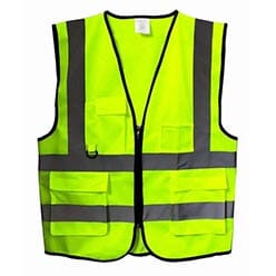 เสื้อจราจรสีเขียว ซิปกลาง เสื้อเซฟตี้ เสื้อจราจรสะท้อนแสง ชุดสะท้อนแสง