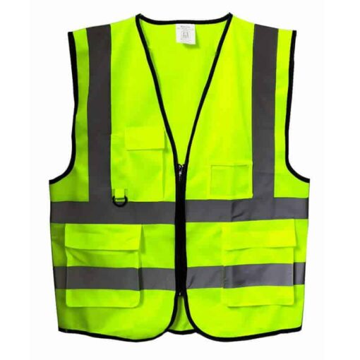 เสื้อจราจรสีเขียว ซิปกลาง