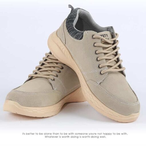 รองเท้า safety สวยๆ รุ่นเวฟ Waves หนังกลับ สีน้ำตาล - Image 2